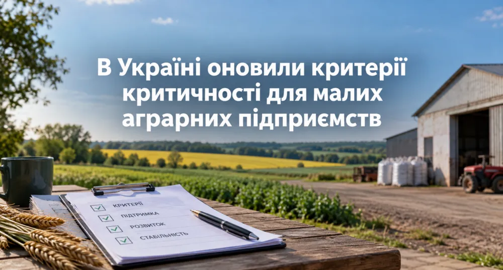Нові критерії для малих агропідприємств